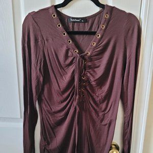 Long Sleeve Top - Brown - Size XL
